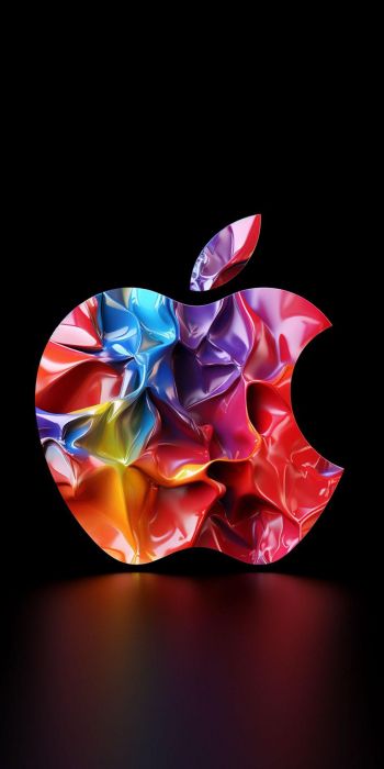 Обои 720x1440 яблоко, логотип Apple, разноцветный