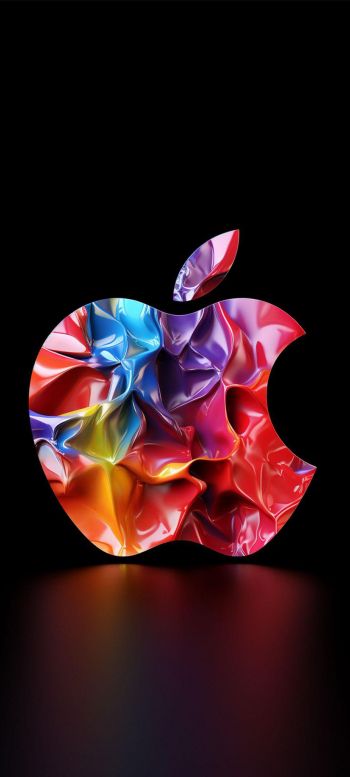Обои 720x1600 яблоко, логотип Apple, разноцветный