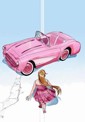 barbie movie, pink, light Wallpaper 1668x2388