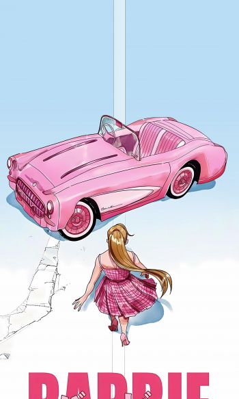 barbie movie, pink, light Wallpaper 1200x2000