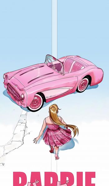 barbie movie, pink, light Wallpaper 600x1024