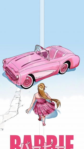 barbie movie, pink, light Wallpaper 640x1136