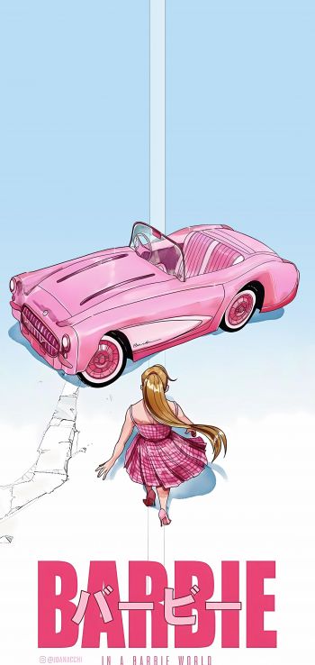 barbie movie, pink, light Wallpaper 1440x3040