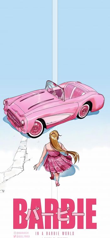 barbie movie, pink, light Wallpaper 1080x2340
