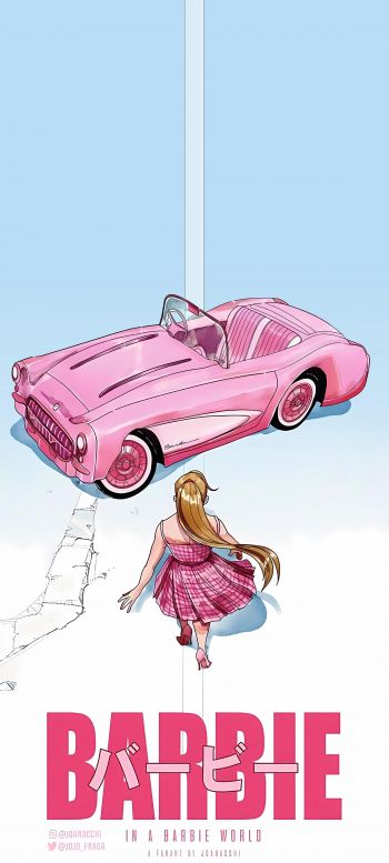 barbie movie, pink, light Wallpaper 1440x3200