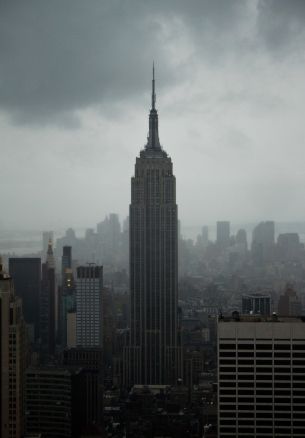 Empire State Building, New York, skyscraper Wallpaper 1640x2360