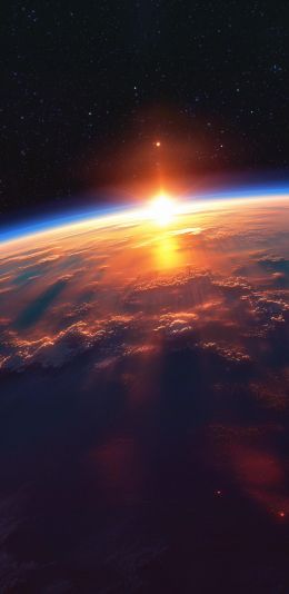 planet earth, sunlight Wallpaper 1080x2220