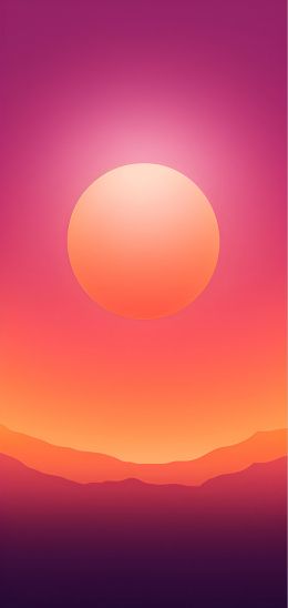 sun, gradient, red Wallpaper 1080x2280
