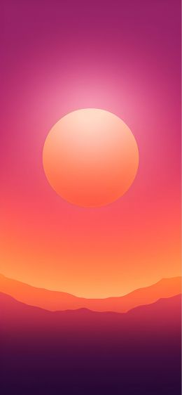sun, gradient, red Wallpaper 1125x2436