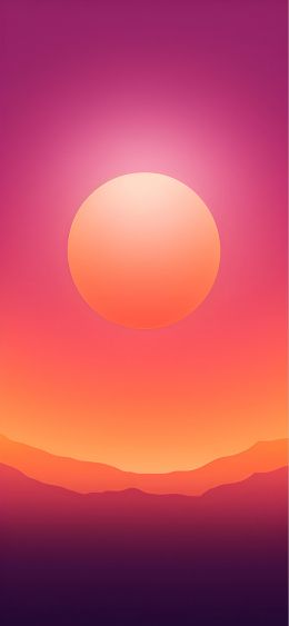 sun, gradient, red Wallpaper 1080x2340
