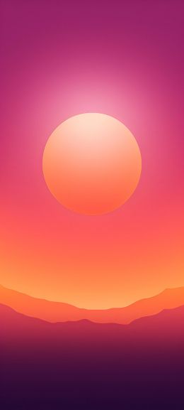 sun, gradient, red Wallpaper 1080x2400