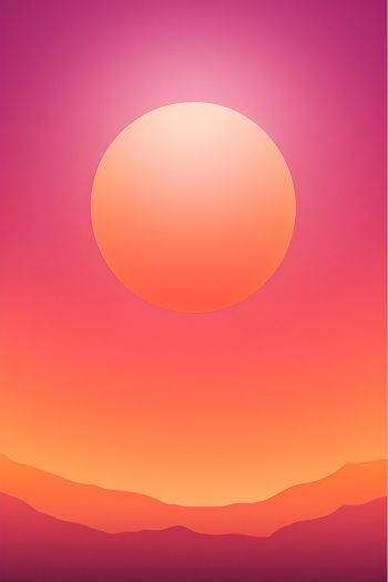 sun, gradient, red Wallpaper 640x960
