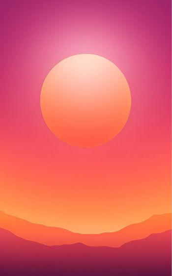 sun, gradient, red Wallpaper 1752x2800