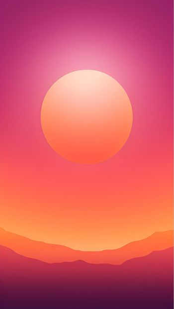 sun, gradient, red Wallpaper 640x1136