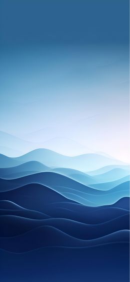 waves, blue, gradient, abstraction Wallpaper 1080x2340