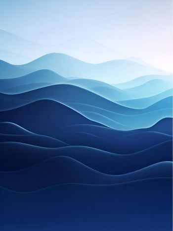 waves, blue, gradient, abstraction Wallpaper 1668x2224