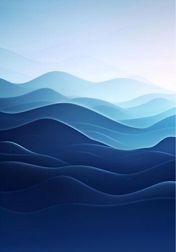 waves, blue, gradient, abstraction Wallpaper 1668x2388