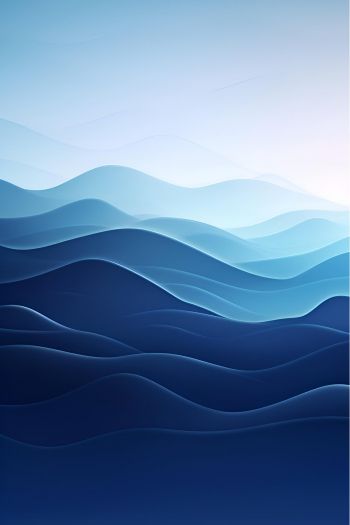 waves, blue, gradient, abstraction Wallpaper 640x960