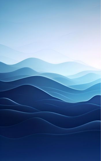 waves, blue, gradient, abstraction Wallpaper 1600x2560