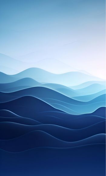 waves, blue, gradient, abstraction Wallpaper 1200x2000