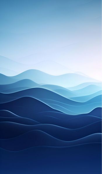 waves, blue, gradient, abstraction Wallpaper 600x1024