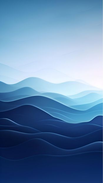 waves, blue, gradient, abstraction Wallpaper 640x1136