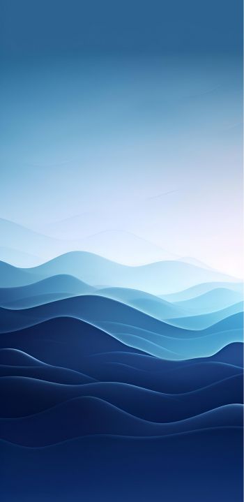 waves, blue, gradient, abstraction Wallpaper 1440x2960