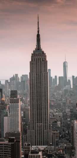 Empire State Building, New York, skyscraper Wallpaper 1080x2220