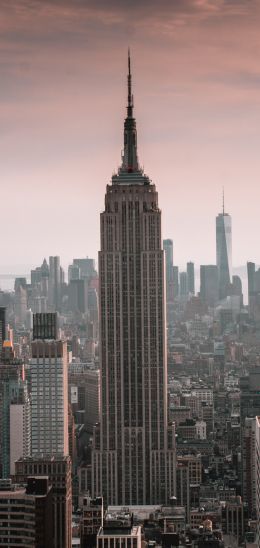 Empire State Building, New York, skyscraper Wallpaper 1080x2280