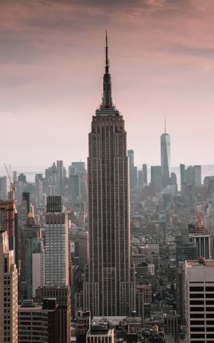 Empire State Building, New York, skyscraper Wallpaper 1752x2800