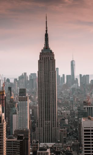 Empire State Building, New York, skyscraper Wallpaper 1200x2000