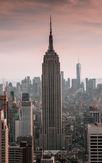 Empire State Building, New York, skyscraper Wallpaper 1752x2800