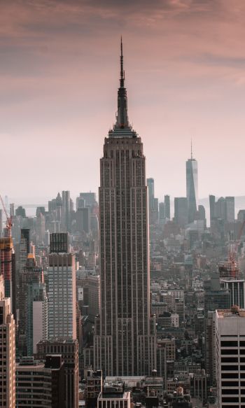 Empire State Building, New York, skyscraper Wallpaper 1200x2000