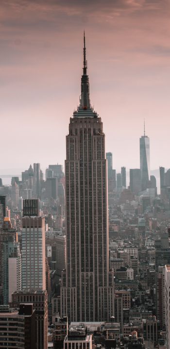 Empire State Building, New York, skyscraper Wallpaper 1440x2960