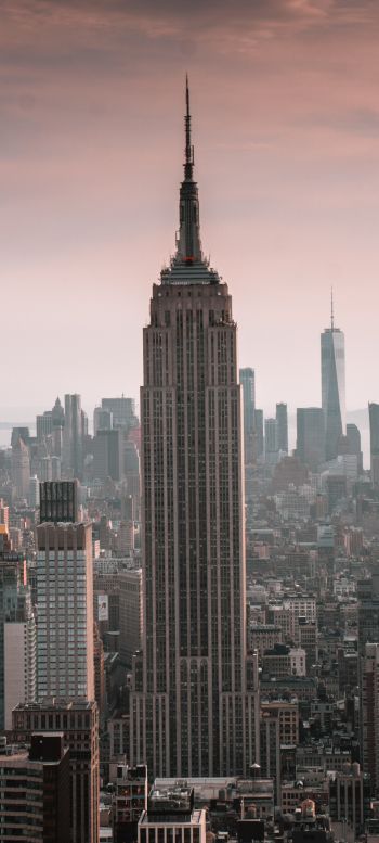 Обои 1440x3200 Эмпайр-стейт-билдинг, Нью-Йорк, небоскреб