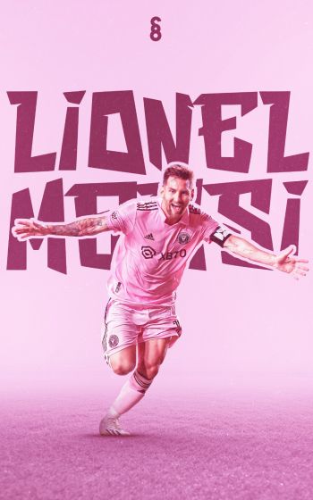 Lionel Messi, soccer player, pink Wallpaper 800x1280