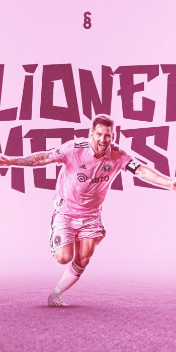 Lionel Messi, soccer player, pink Wallpaper 720x1440