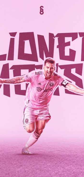 Lionel Messi, soccer player, pink Wallpaper 720x1520
