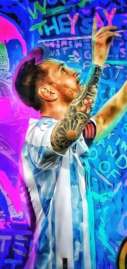 Lionel Messi, football player Wallpaper 1440x3040