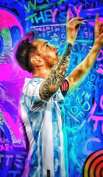 Lionel Messi, football player Wallpaper 600x1024
