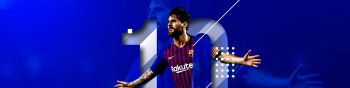 Lionel Messi, soccer player, FC Barcelona Wallpaper 1590x400