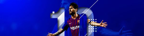 Lionel Messi, soccer player, FC Barcelona Wallpaper 1590x400
