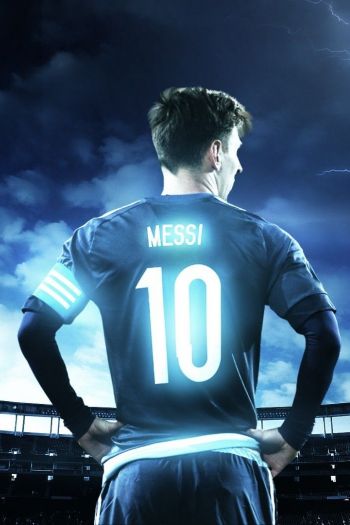 Lionel Messi, soccer player, FC Barcelona, blue Wallpaper 640x960