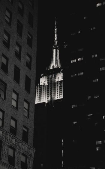 Empire State Building, New York, black and white Wallpaper 1752x2800