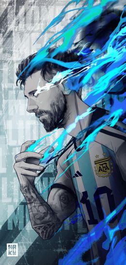 Lionel Messi, soccer player, blue Wallpaper 720x1520