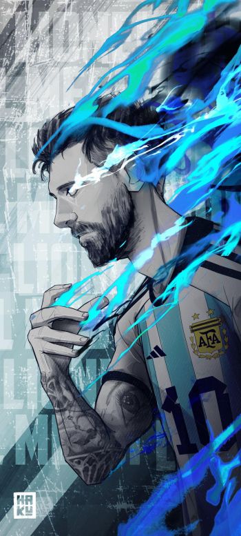 Lionel Messi, soccer player, blue Wallpaper 720x1600