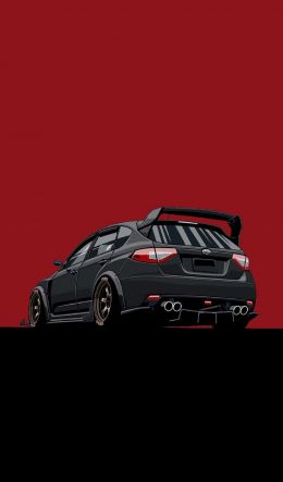 Subaru, sports car, red Wallpaper 600x1024