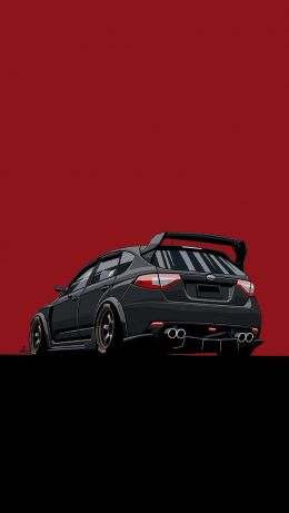 Обои 640x1136 Subaru, спорткар, красный