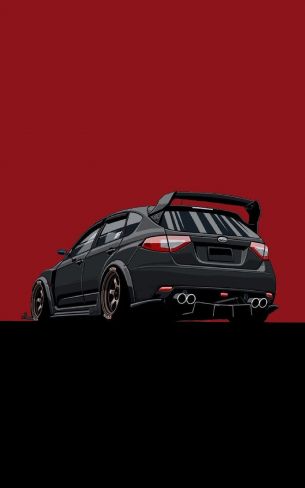 Subaru, sports car, red Wallpaper 800x1280