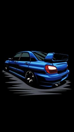 Subaru, sports car, black Wallpaper 1440x2560